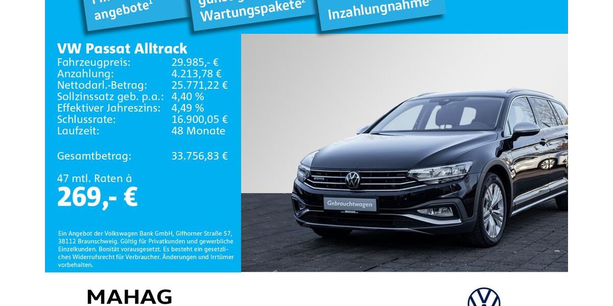 VW Passat Alltrack 52.860 km 28.987 &euro; Ottobrunn 85521