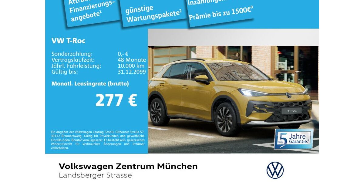 VW T-Roc 3.000 km 27.980 &euro; München 80687