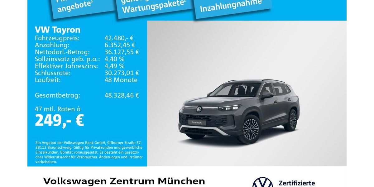 VW Tayron 16.641 km 42.480 &euro; München 80687