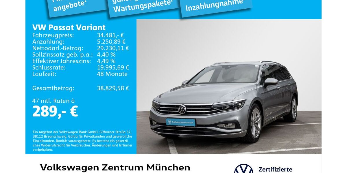 VW Passat Variant 45.921 km 32.684 &euro; München 80687