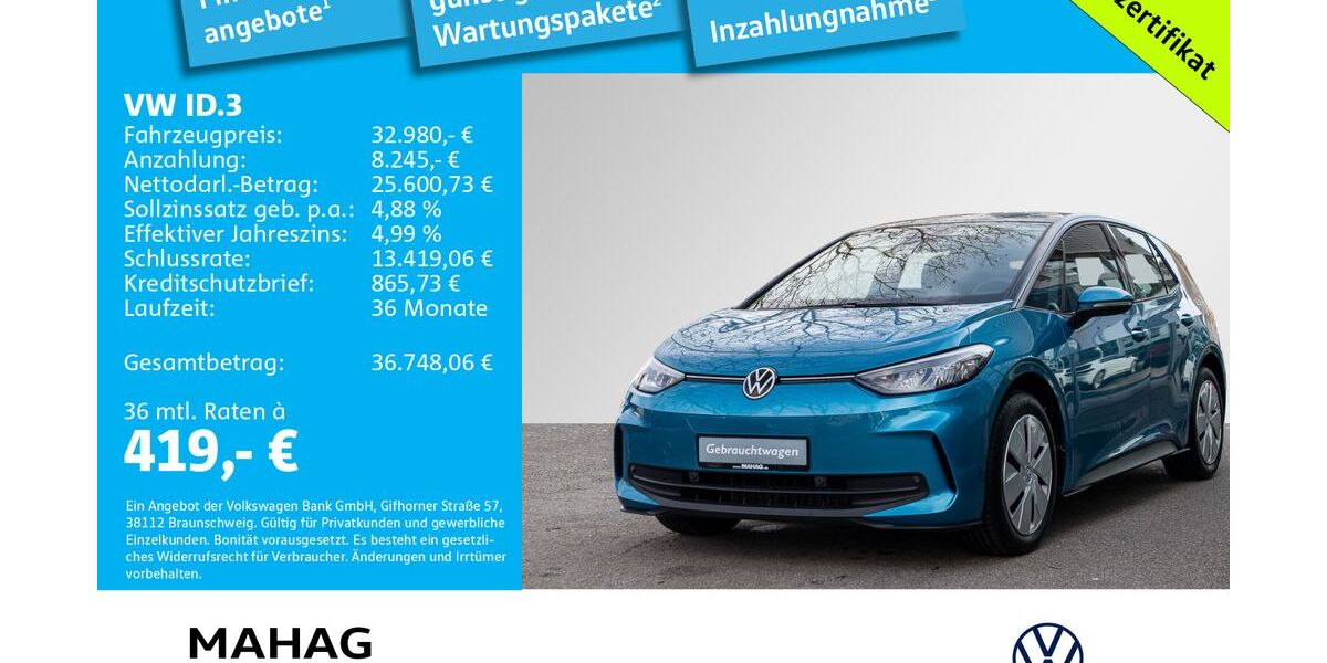 VW ID.3 4.217 km 32.482 &euro; Ottobrunn 85521