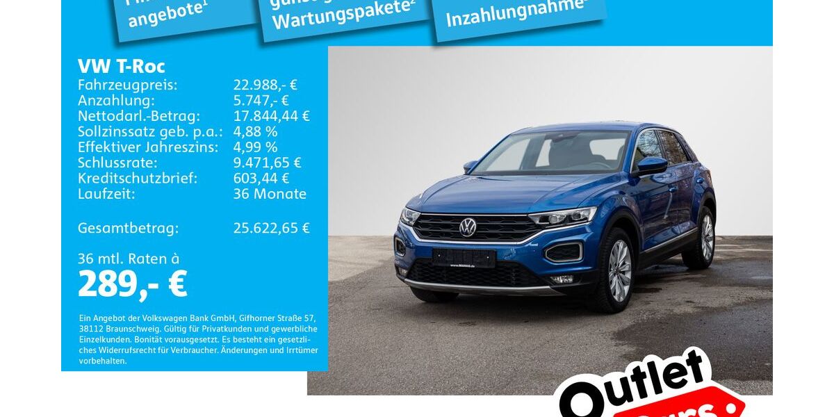 VW T-Roc 21.502 km 22.988 &euro; Dachau 85221
