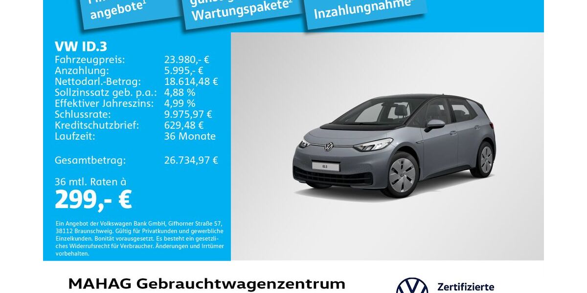 VW ID.3 15.099 km 23.980 &euro; München 80935