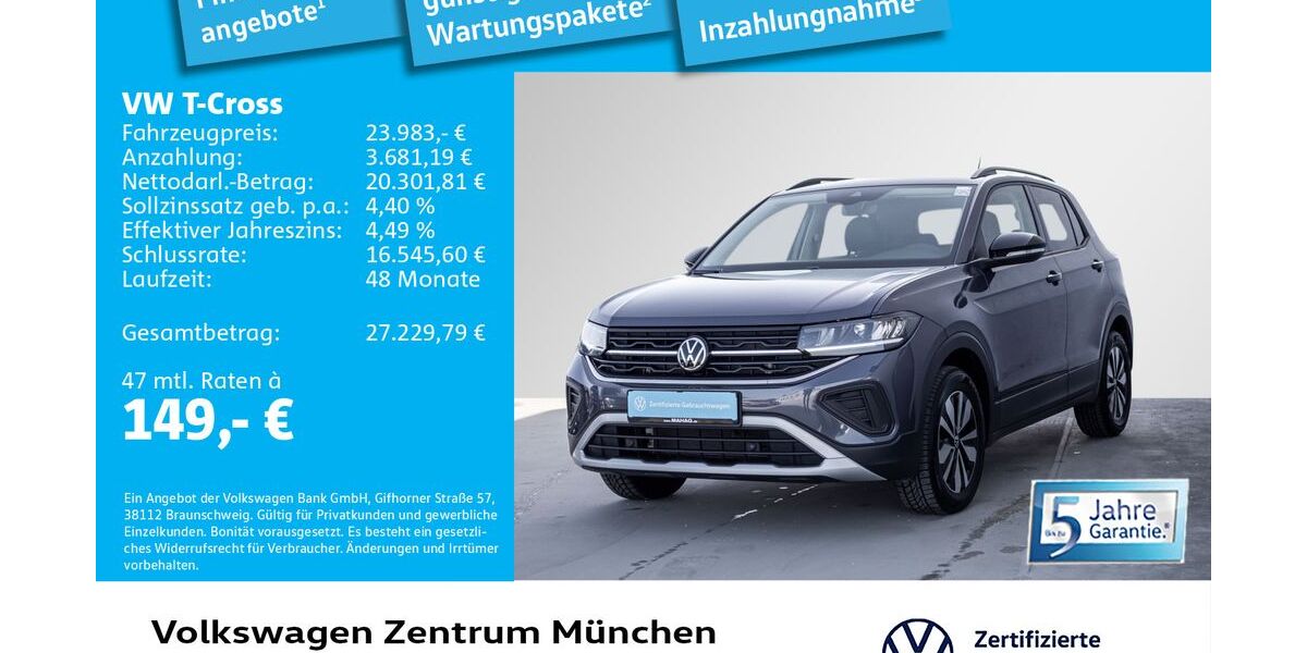 VW T-Cross 10.451 km 23.484 &euro; München 80687