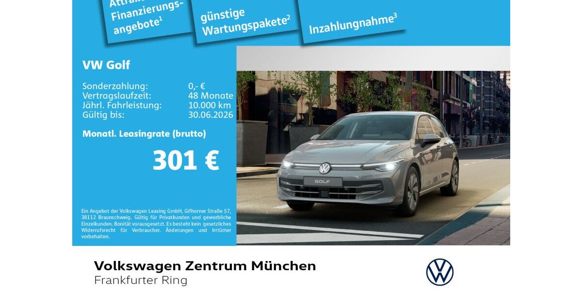 VW Golf 3.000 km 30.980 &euro; München 80807