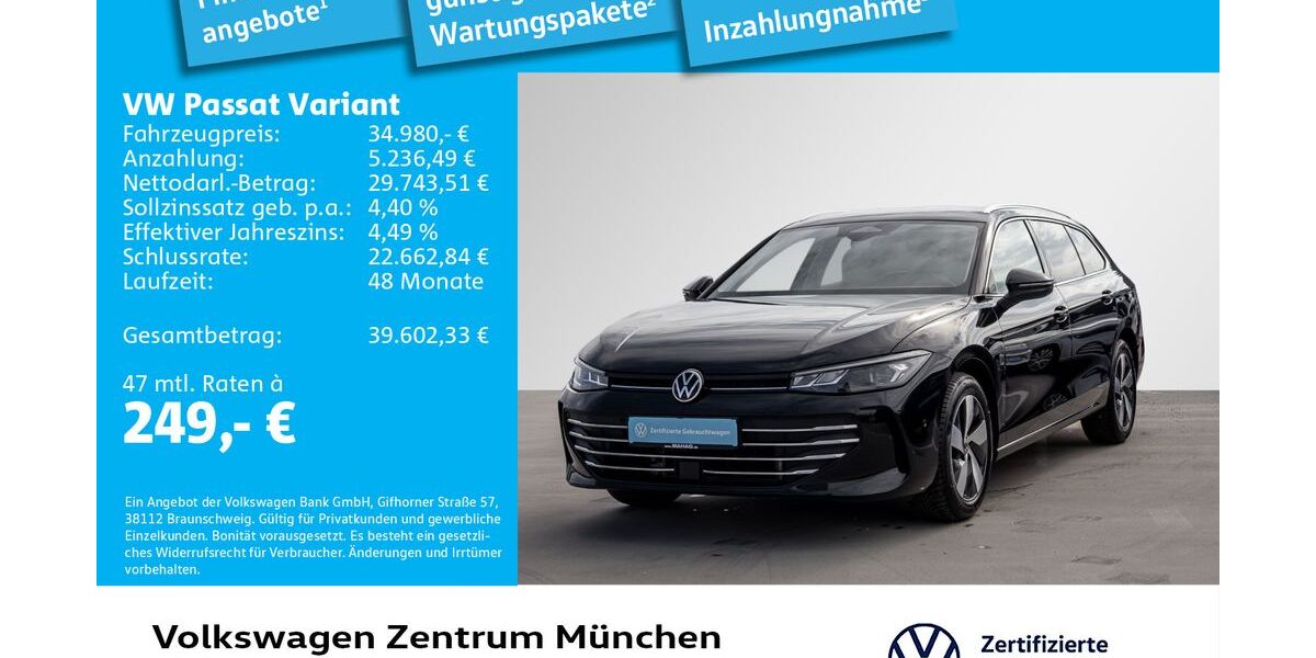 VW Passat Variant 15.431 km 34.980 &euro; München 80687