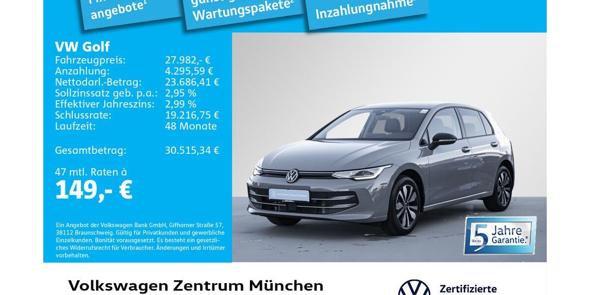 VW Golf 10.638 km 27.982 &euro; München 80687
