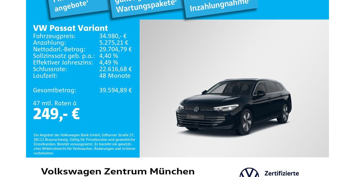 VW Passat Variant 16.157 km 34.980 &euro; München 80687