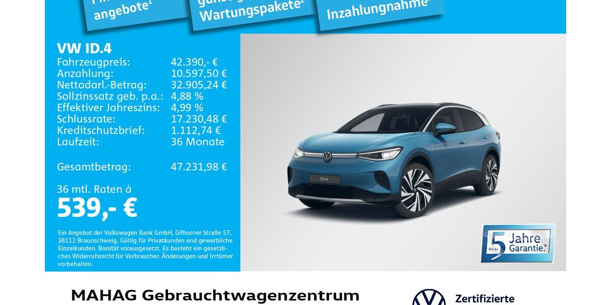 VW ID.4 11.068 km 42.390 &euro; München 80935