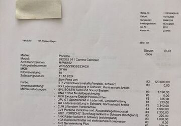 Porsche 992 2.300 km 145.000 &euro; Grünwald 82031